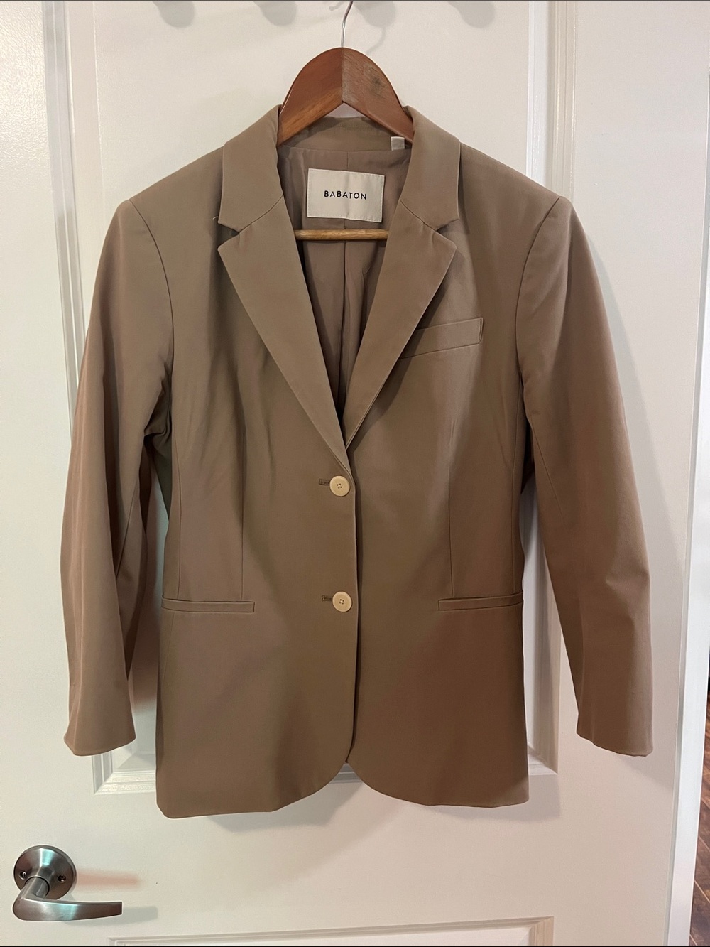 Babaton Neutral Taupe Single-Breasted Blazer